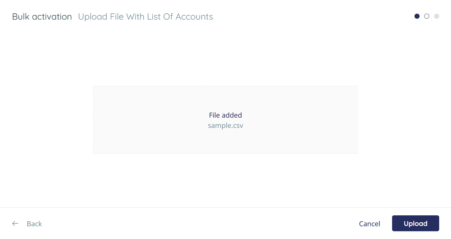 Account file uploading