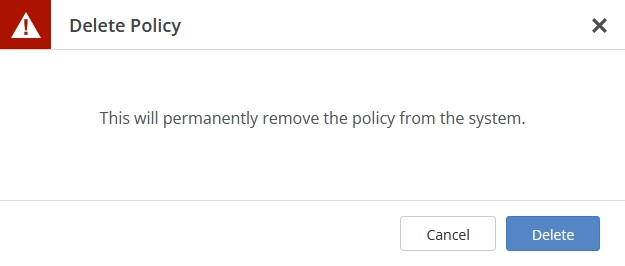 Confirm policy deletion