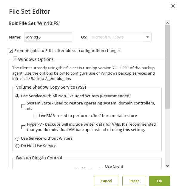 File set editor