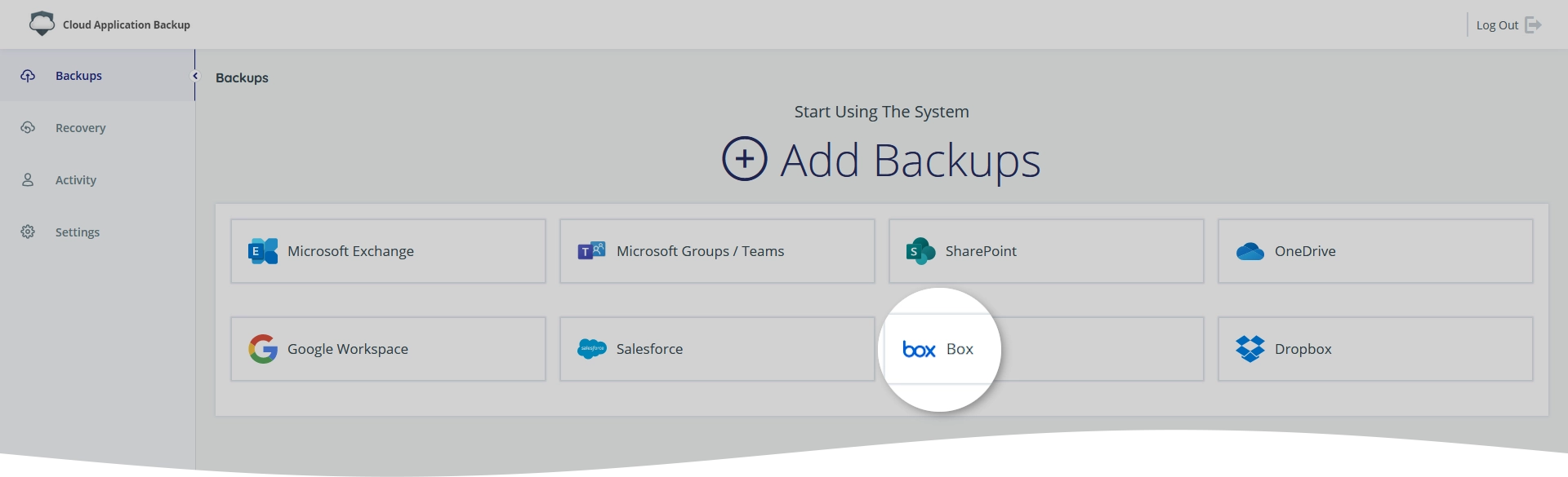 Add Box backup task