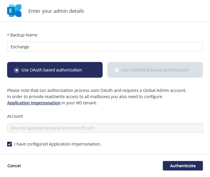 Backup task authorization