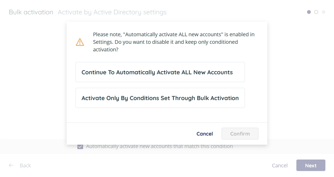 Activation rule