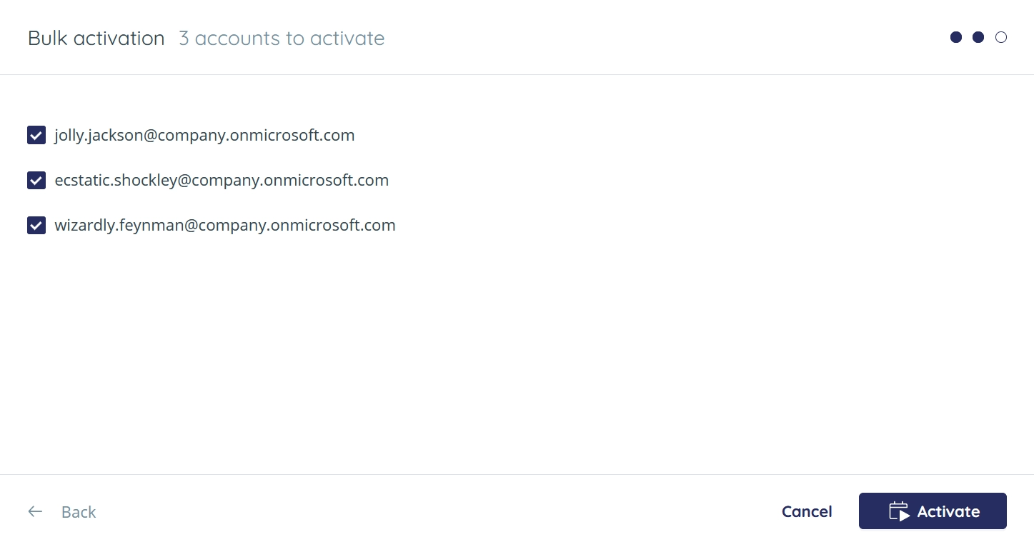 Account selection