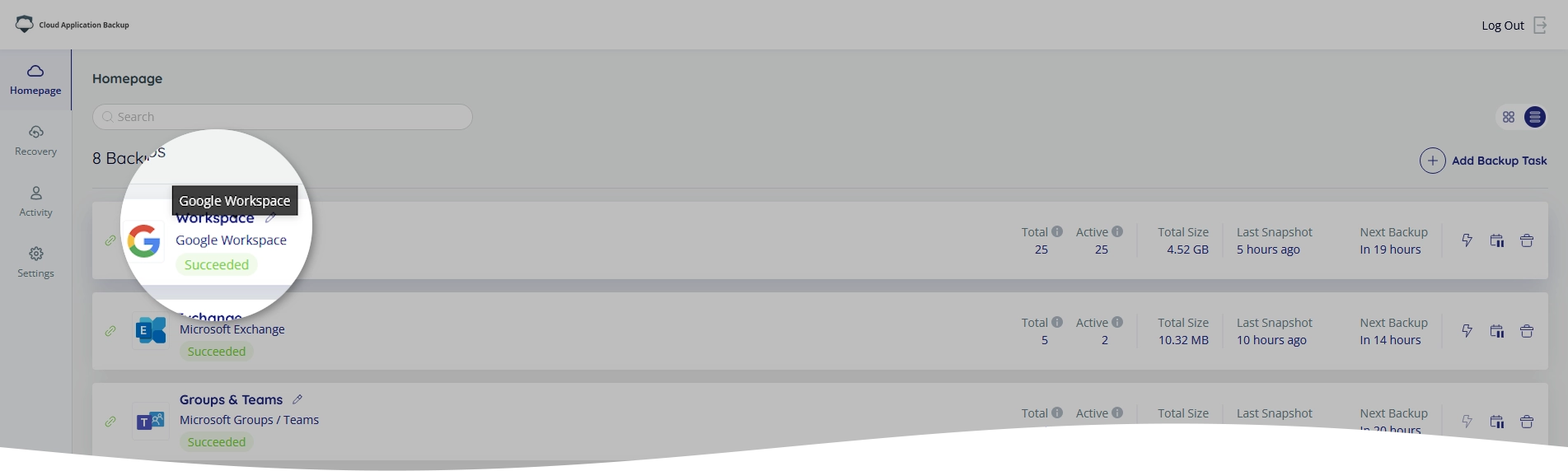 Backup task