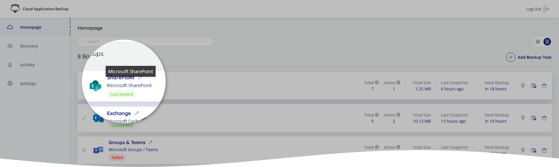 Backup task