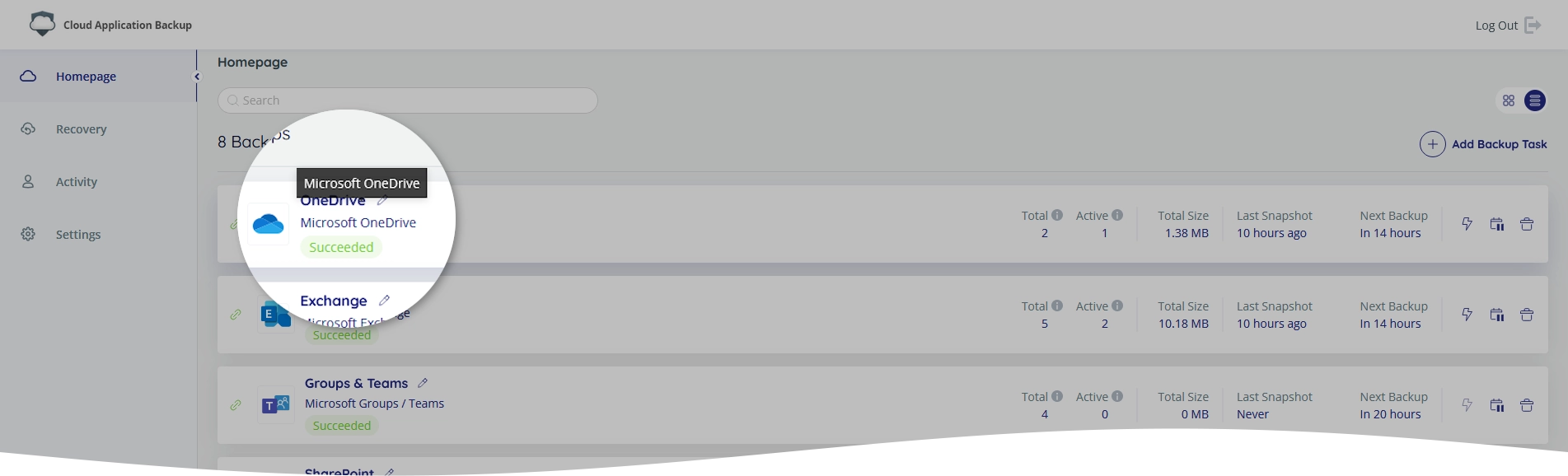 Backup task