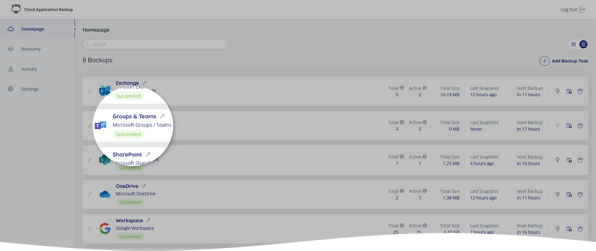 Backup task