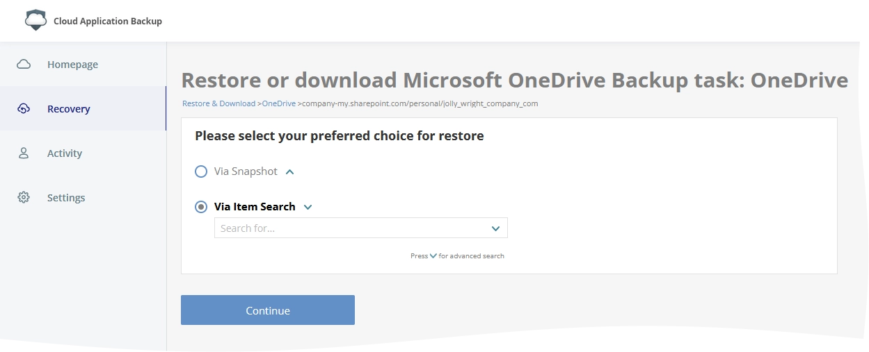 Item restore