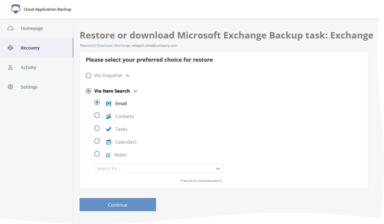 Item restore