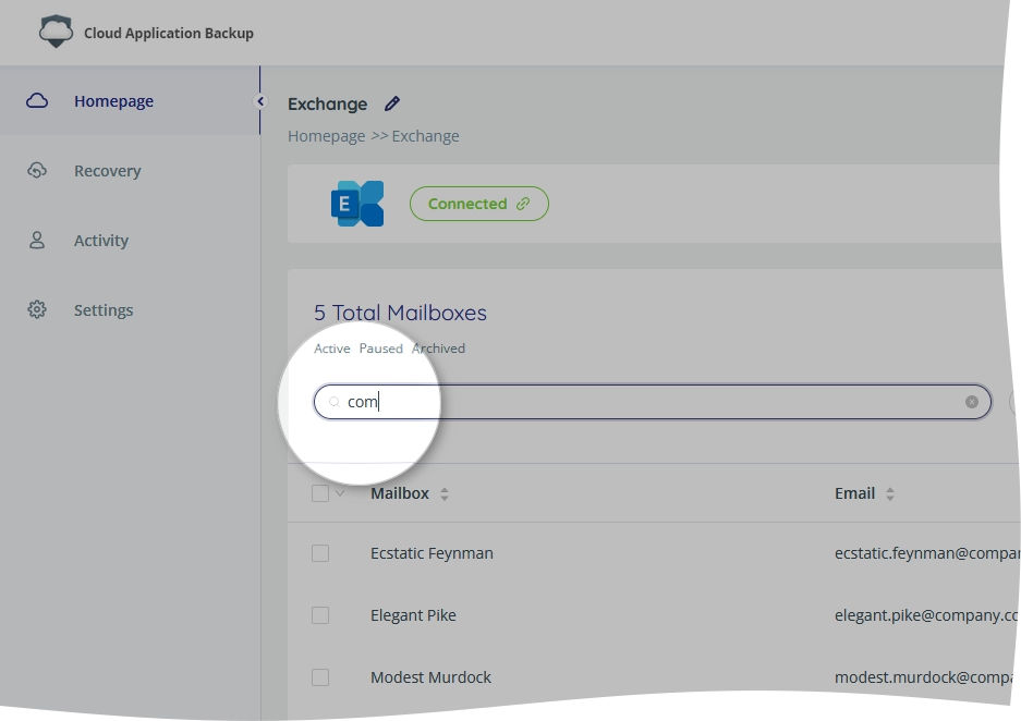 Account search