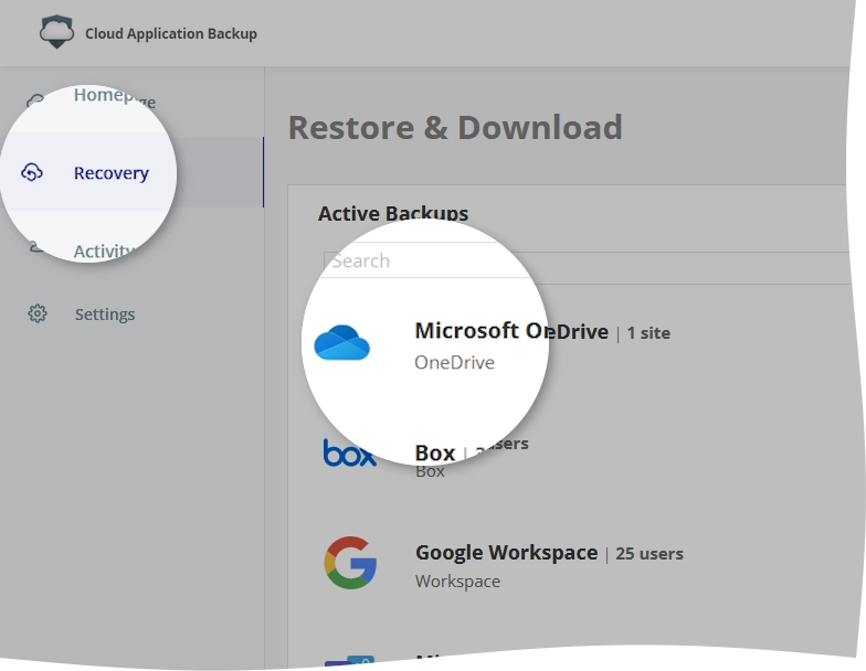 Select restore