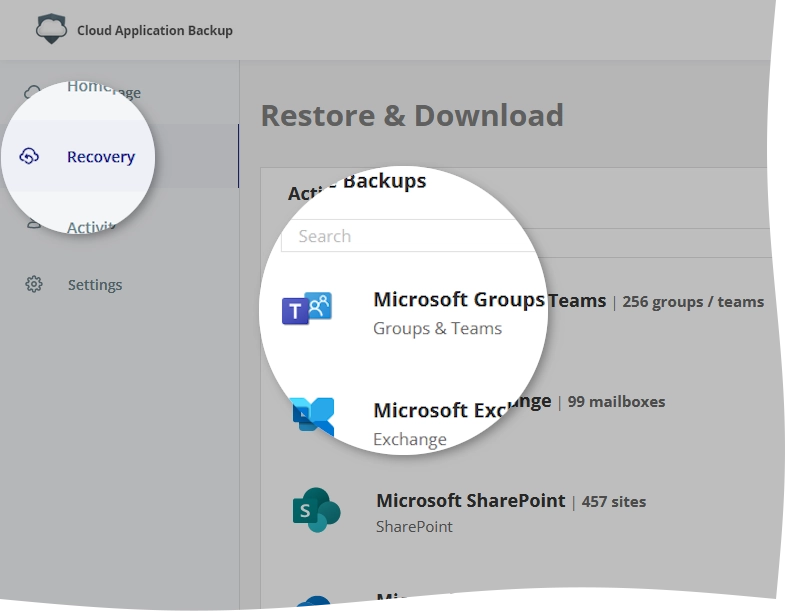 Select restore