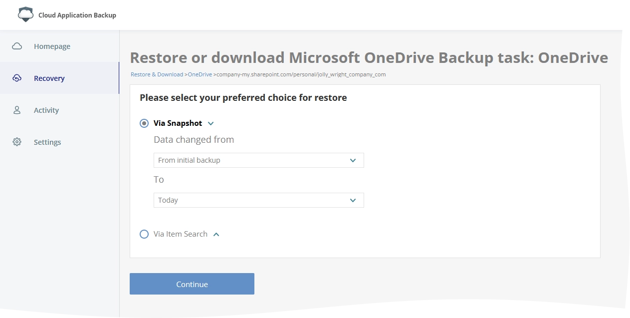 Snapshot restore