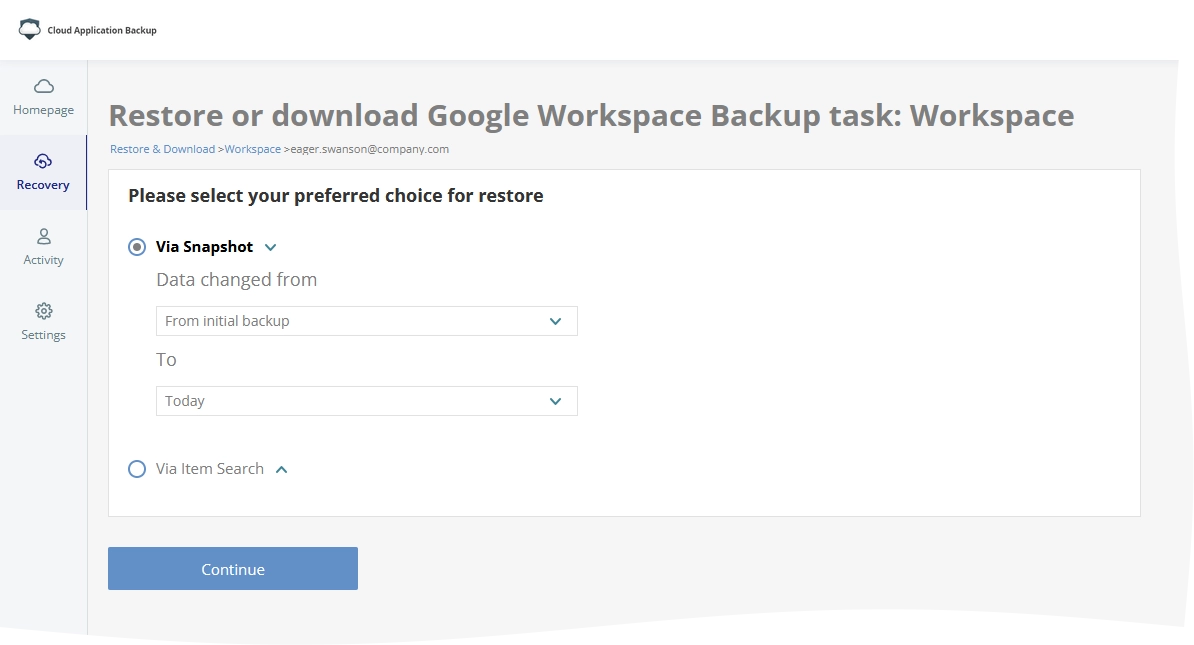 Snapshot restore