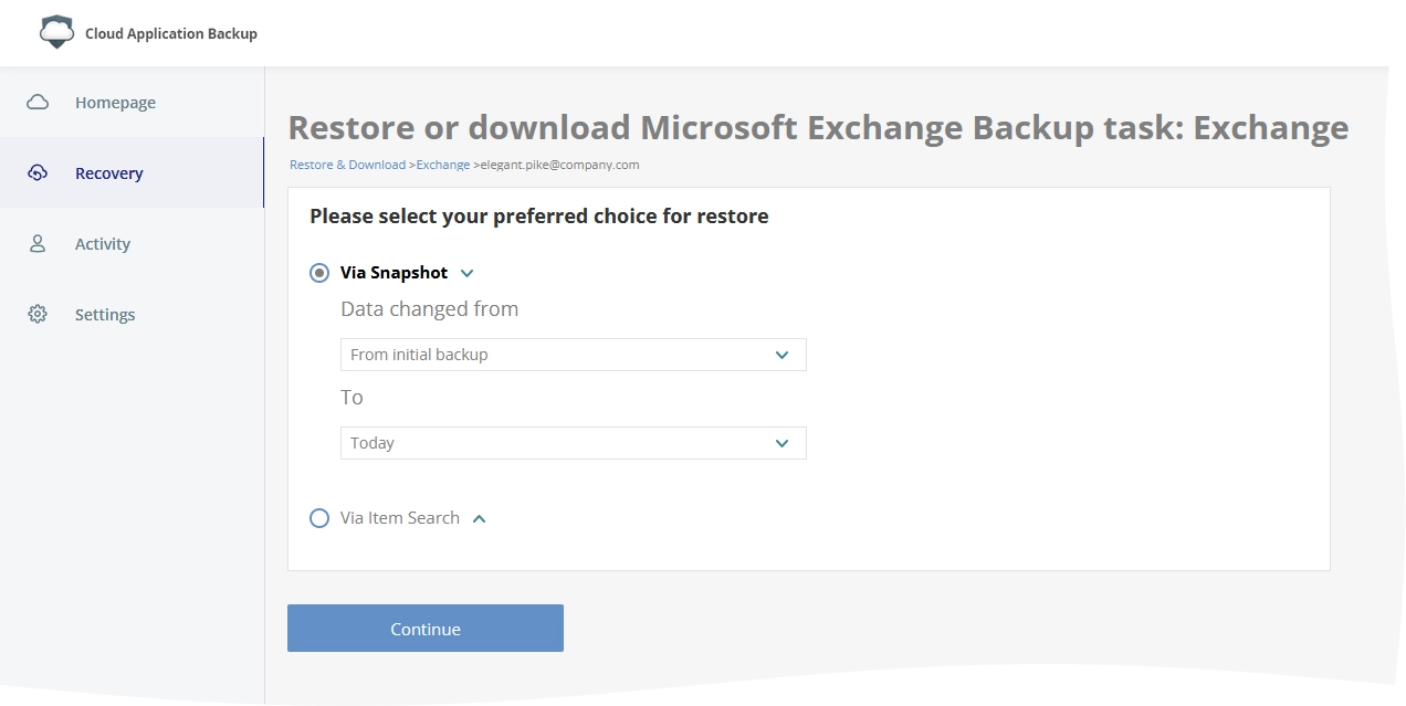 Snapshot restore