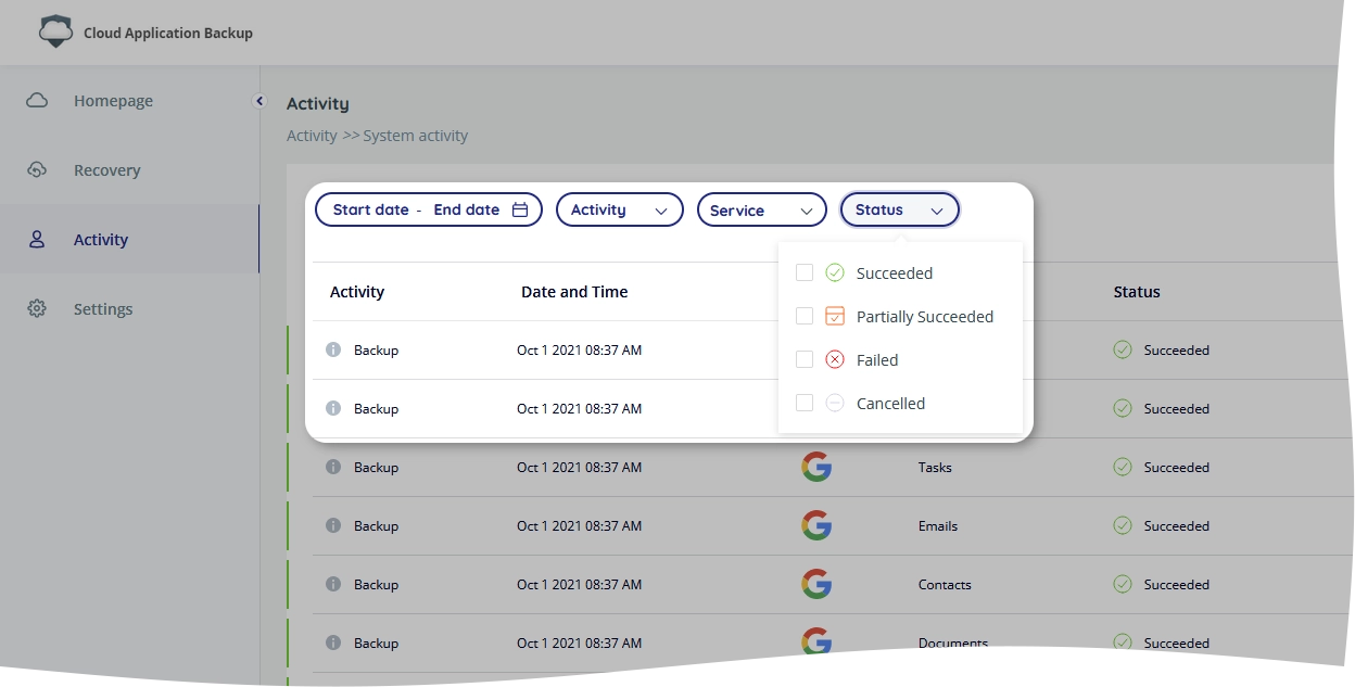 Filter system events