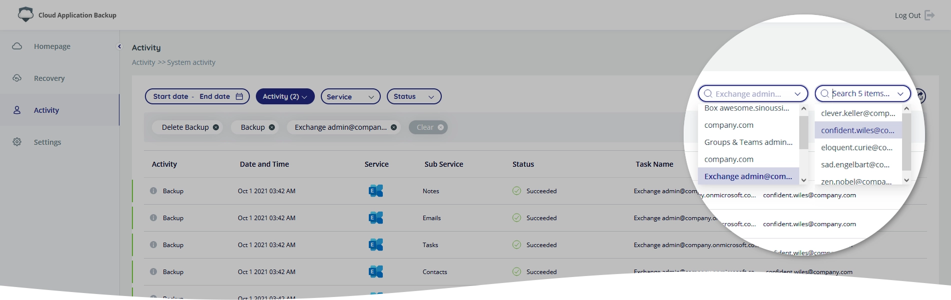 Search system events