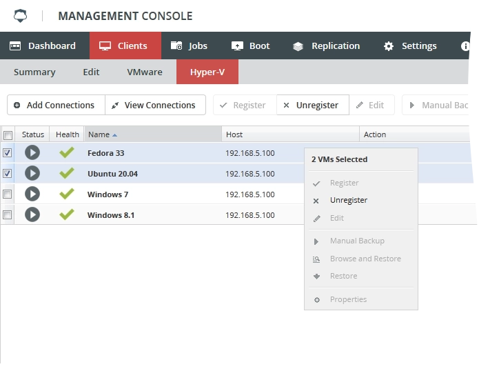 Unregister VM