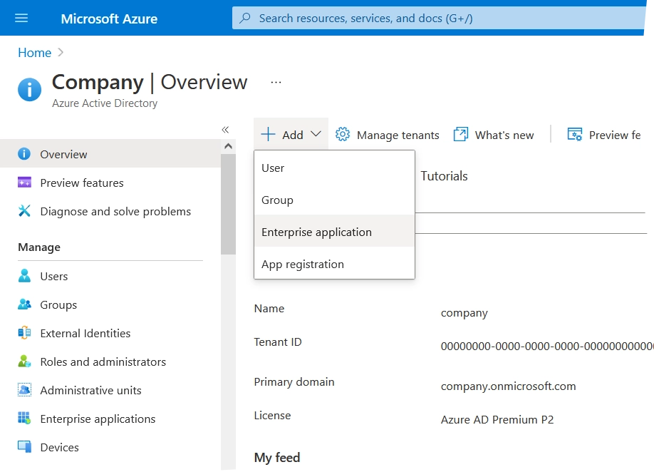 Add enterprise app