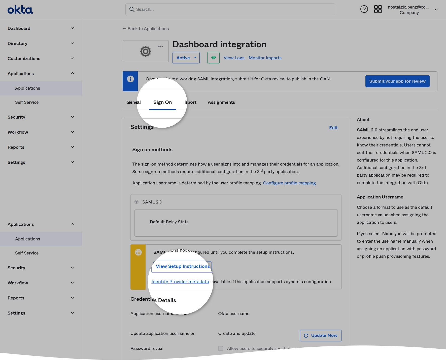 Open metadata file