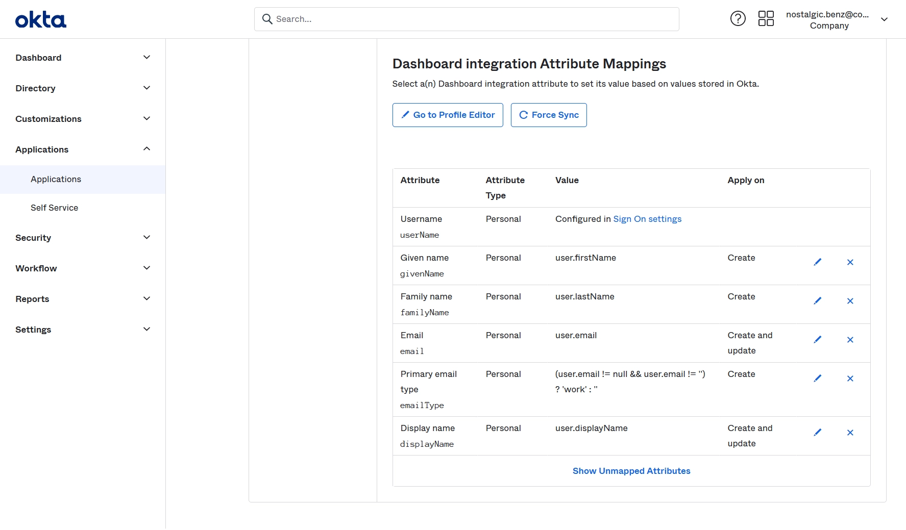 Attribute mappings
