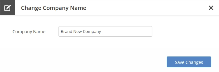 Change company name dialog