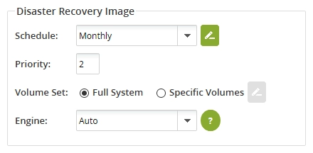 DR image backup settings