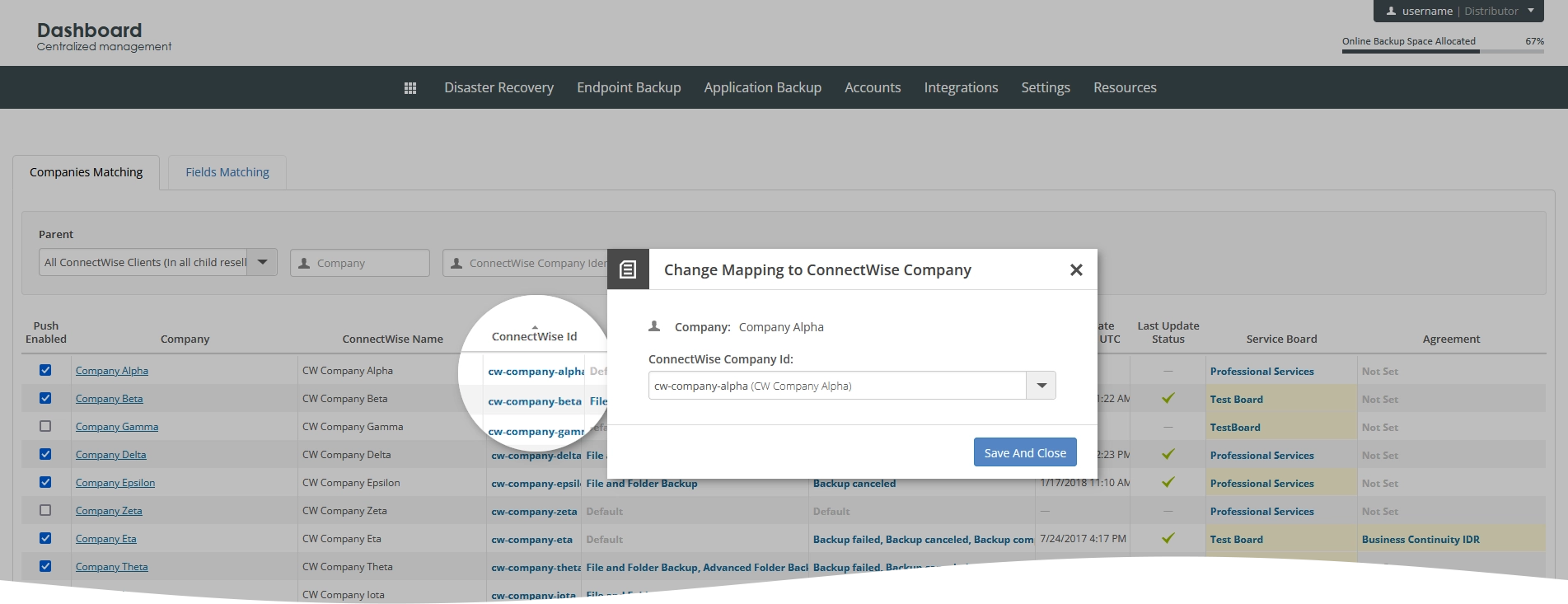 Company mapping