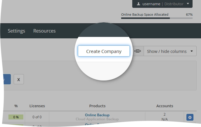 Create company action