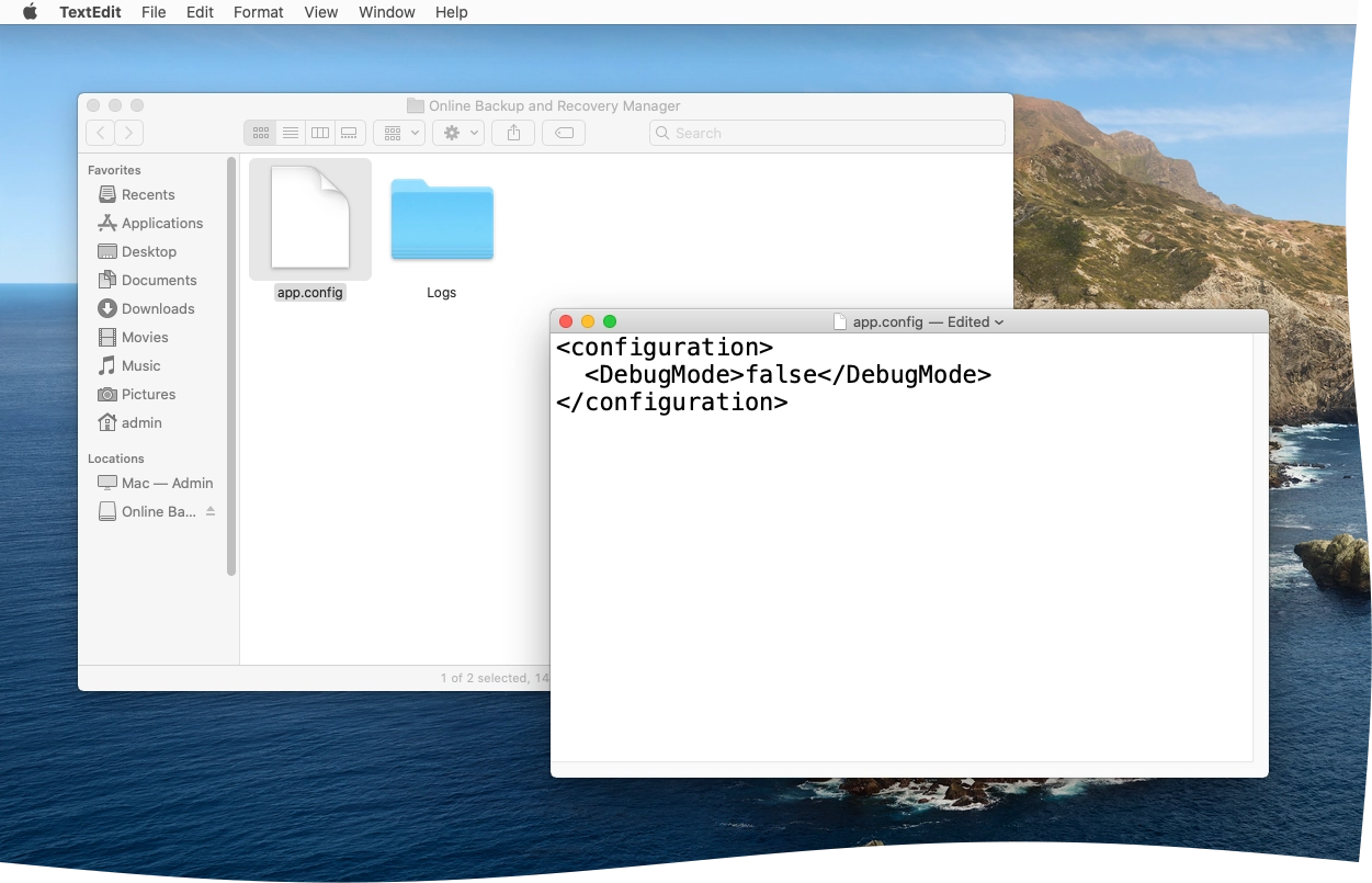 Open configuration file