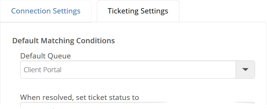 Default matching conditions