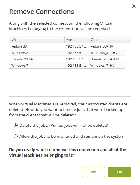 Remove connection
