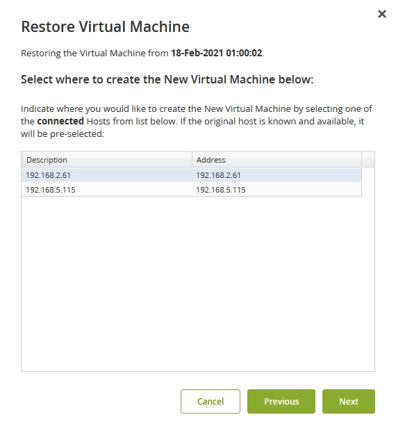 Target Hyper-V host