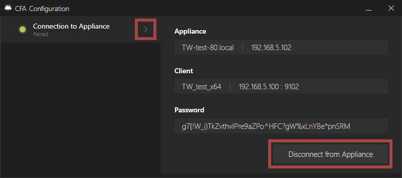 Connection settings