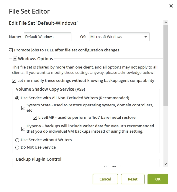 File set editor