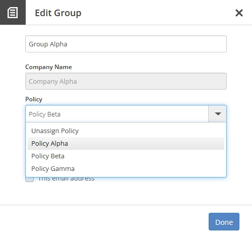 Edit group dialog