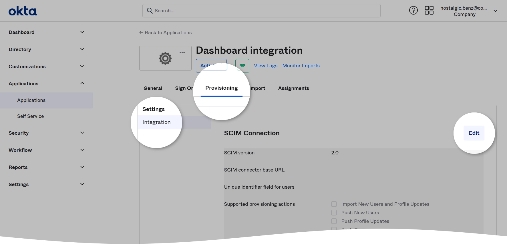 Edit SCIM connection