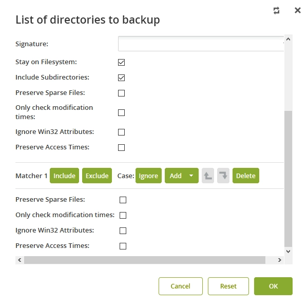 Starting point directories matching