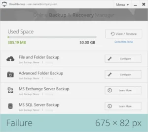 App footer with failed image