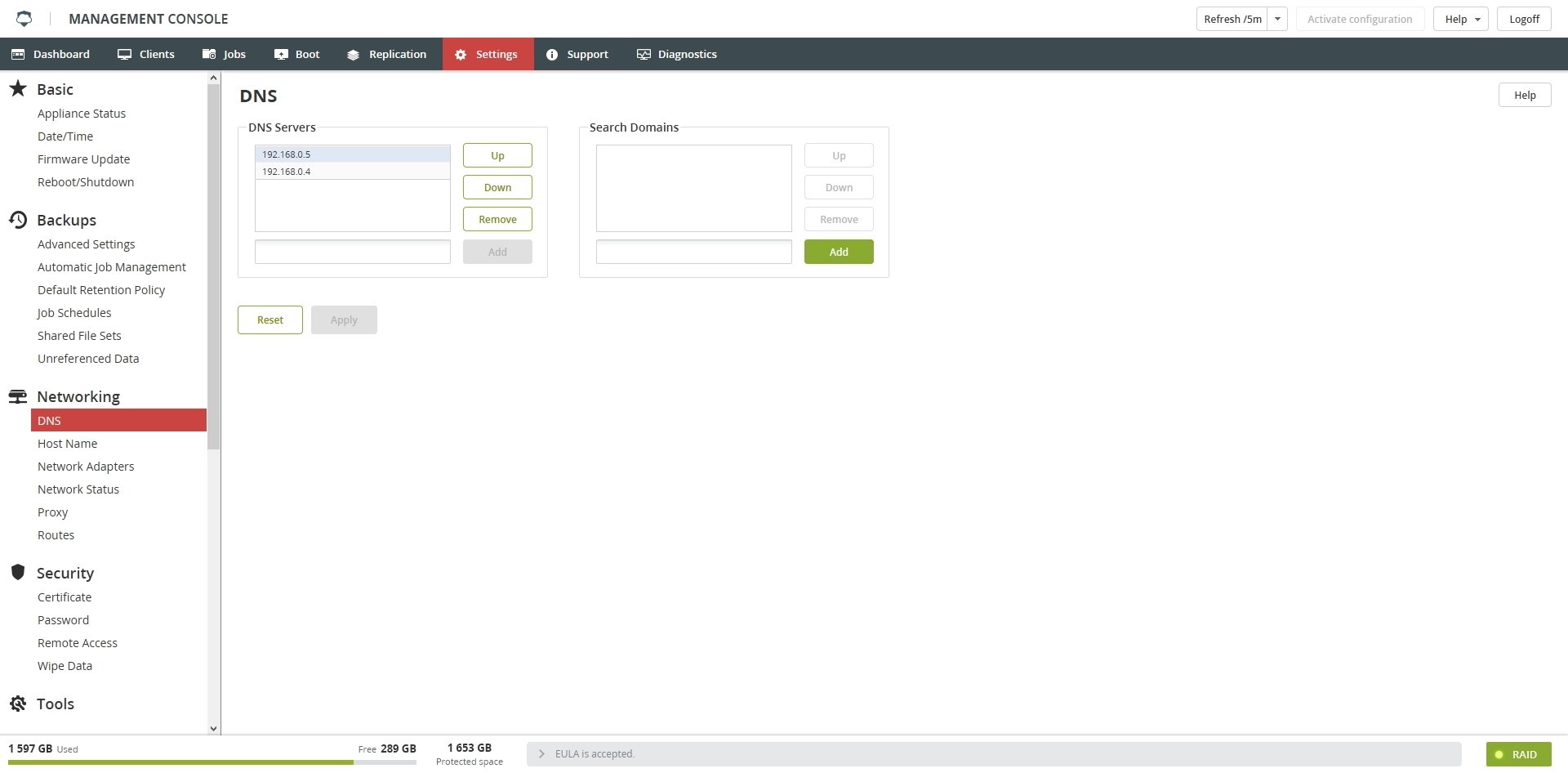 DNS section