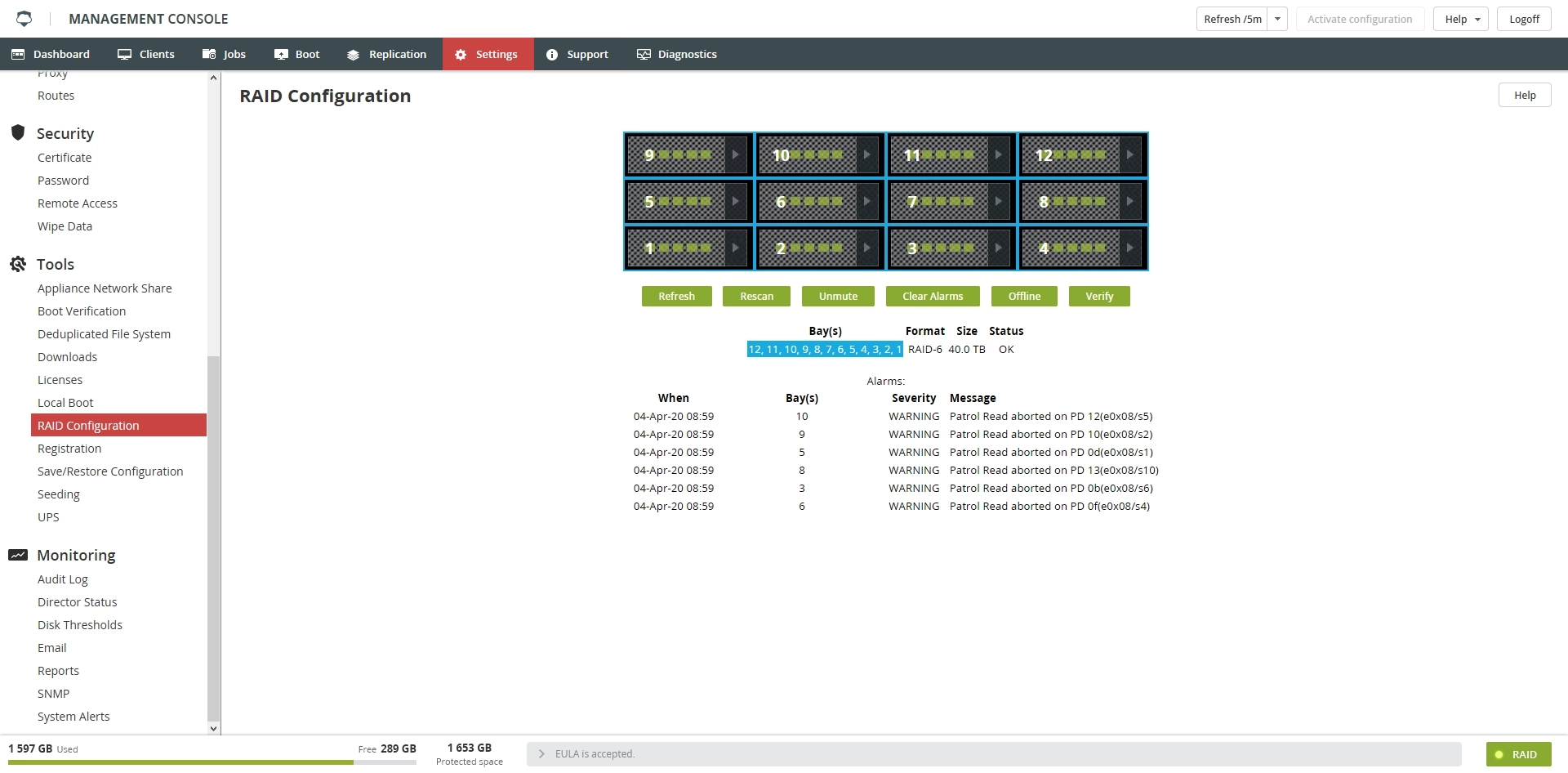 RAID Configuration section