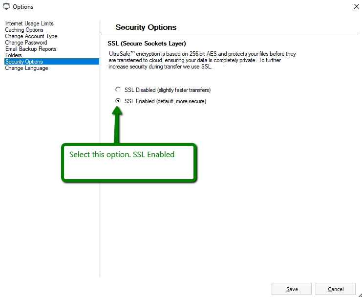 Security options