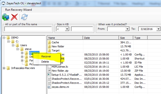Recover folder