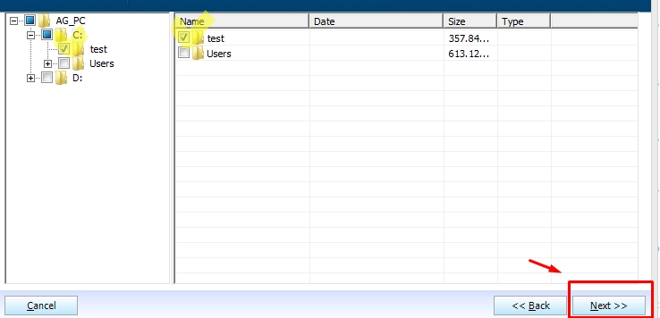 Select files and folders