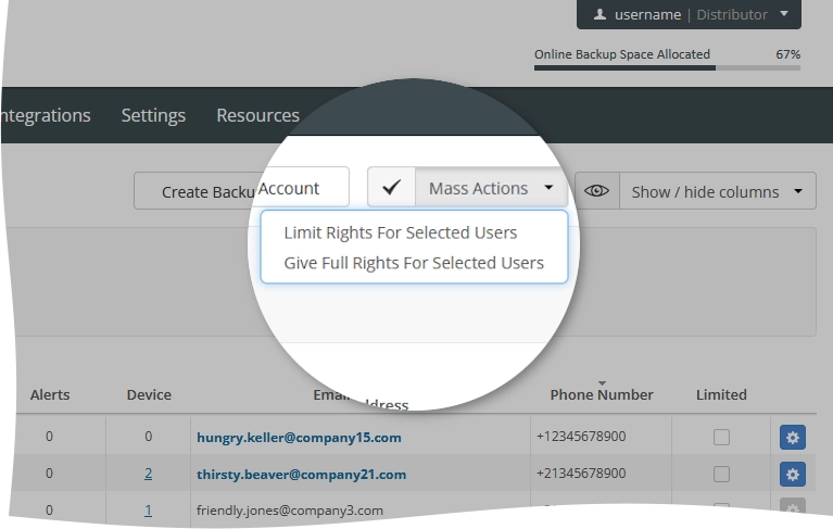 Mass actions