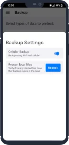 Backup settings