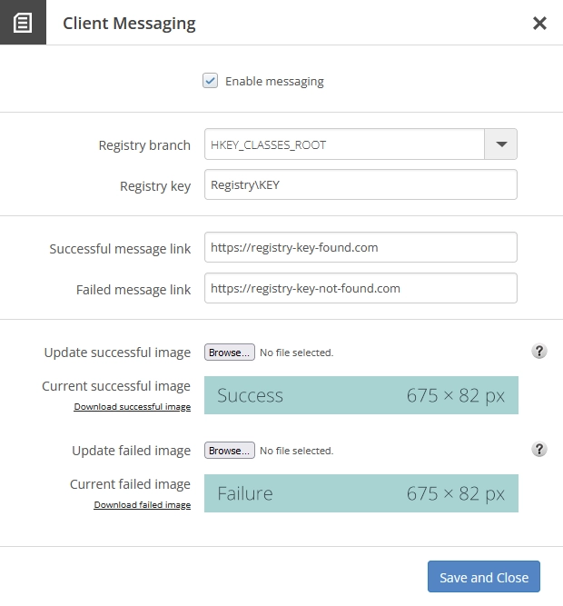 Client messaging dialog