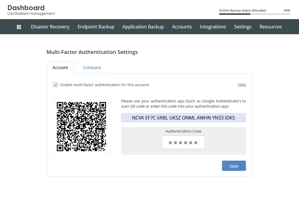 Enable MFA