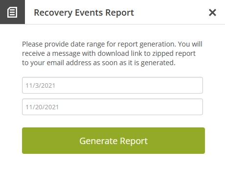 Get report dialog