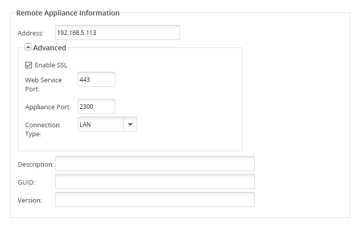 Remote appliance information